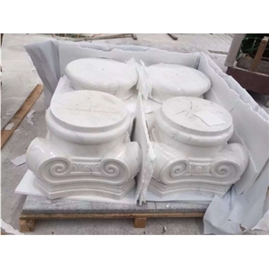 Stones White Marble Column Bases Sculptured