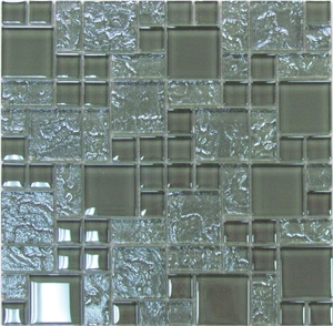 Titanium Crystal Glass Mosaic Manmade Stone