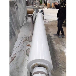 White Marble Column Sculptured Ionic Doric