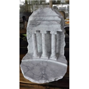 White Marble Roman Architectural Column Sculptured