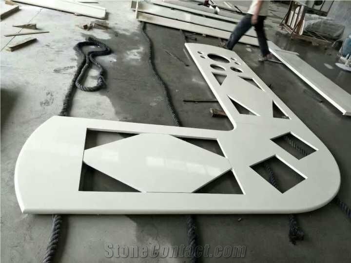 White Quartz Stone Kitchen Countertops Bar Top