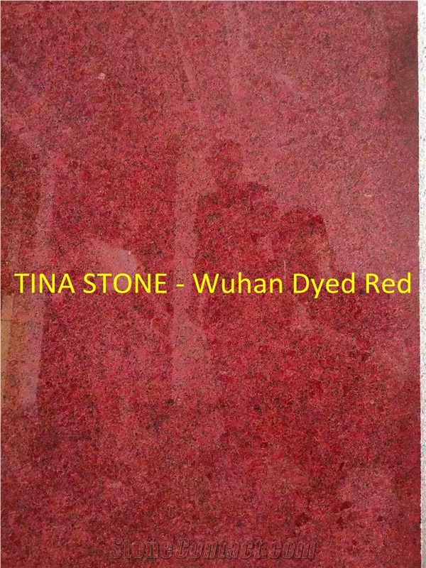 Wuhan Dyed Red Stone Granite Slabs Wall Tile Floor