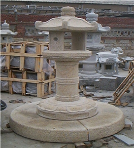 Yellow Granite Sculpture Garden Statues Handcarved