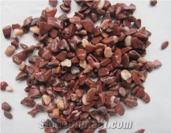 Dark Red Crushed Chips Washing Rice Stone