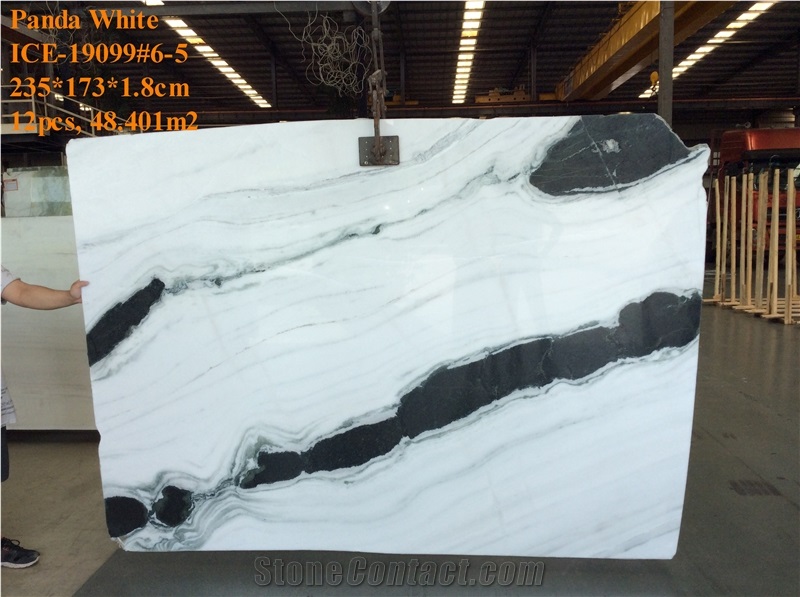 Panda White Marble Slabs Tiles Blocks Big Quantity
