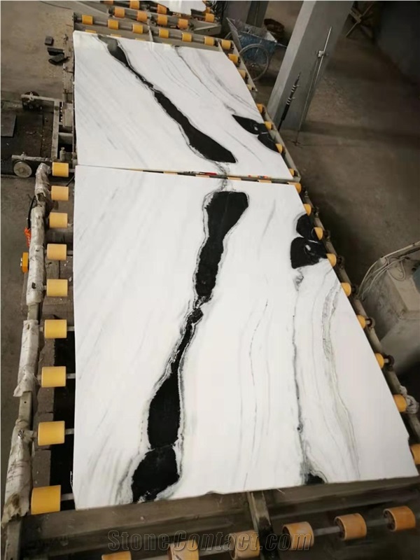 Panda White Marble Slabs Tiles Blocks Big Quantity
