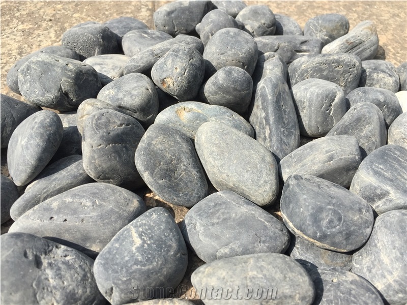 Natural Black River Pebble Stone, Black Pebble