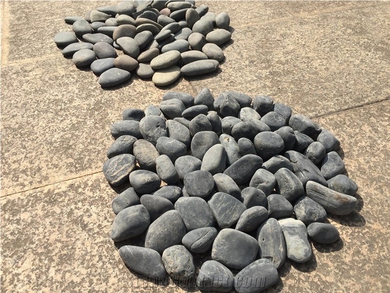 Natural Black River Pebble Stone, Black Pebble