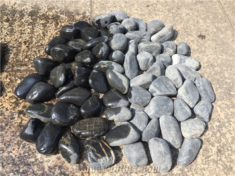 Natural Black River Pebble Stone, Black Pebble