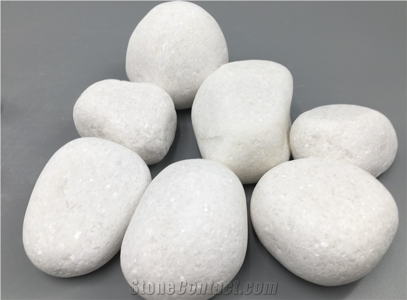 White Mechanism Pebble ,Tumbled Pebble