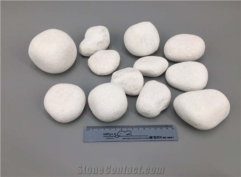 White Mechanism Pebble ,Tumbled Pebble