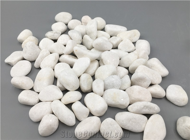 White Mechanism Pebble ,Tumbled Pebble