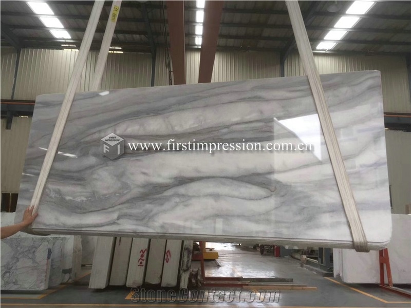 New Polished Cloudy White Marble Slabs,Tiles