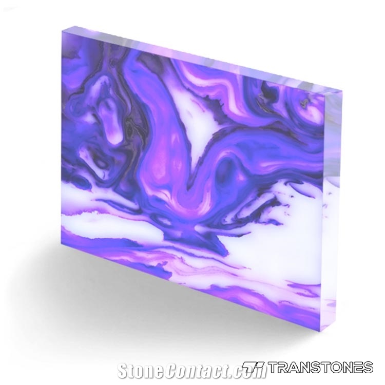 Artificial Onyx Purple Polished Alabaster Sheet