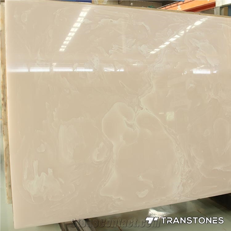 Artificial Stone Pink Alabaster Acrylic Sheet