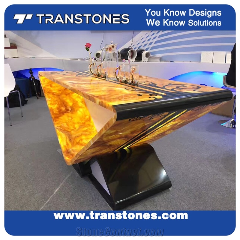 Manufacture Artificial Stone Yellow Tabletop Decor