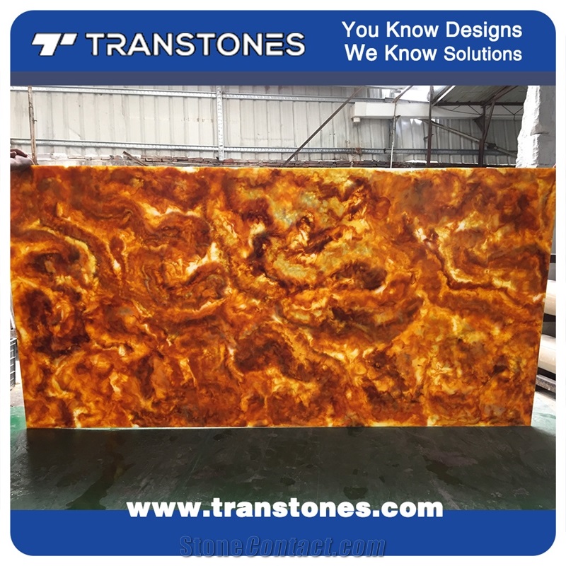 Manufacture Artificial Stone Yellow Tabletop Decor