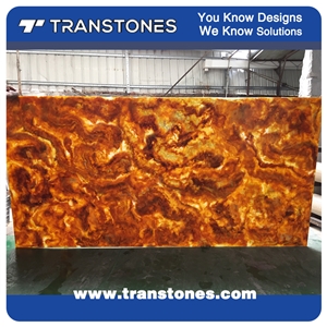 Manufacture Artificial Stone Yellow Tabletop Decor