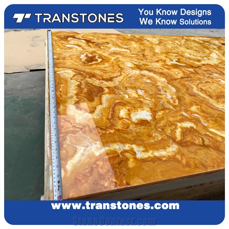 Manufacture Artificial Stone Yellow Tabletop Decor