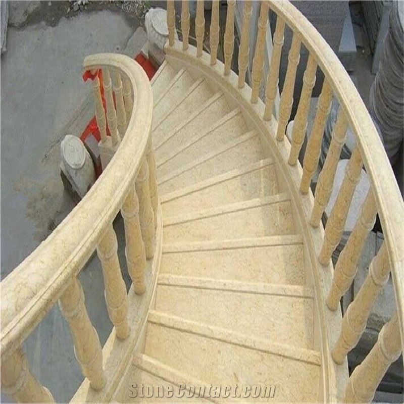 Crema Marfil Beige Marble Staircase Price For Design