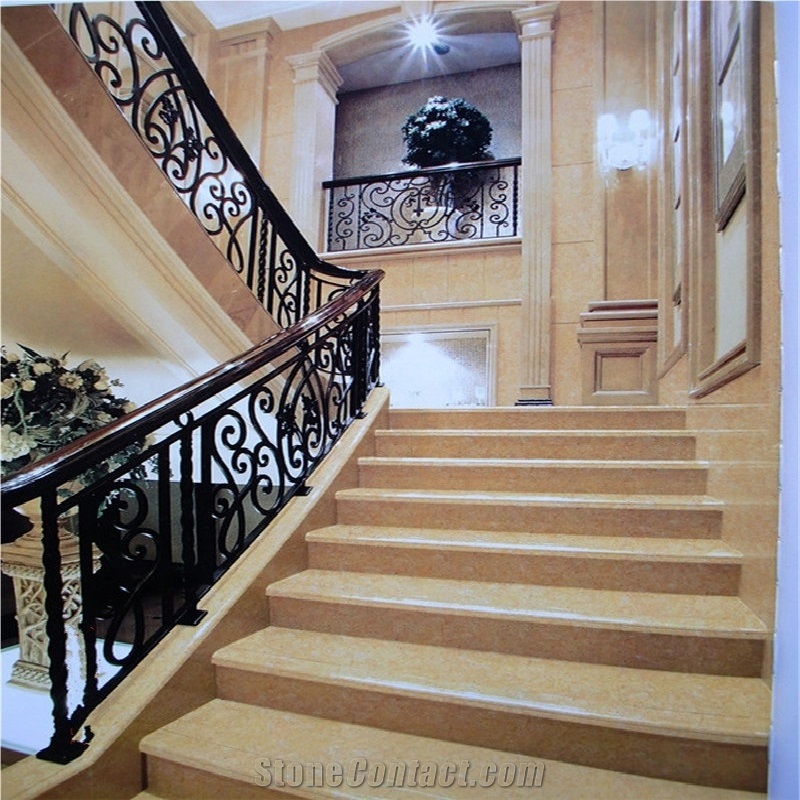 Crema Marfil Beige Marble Staircase Price For Design