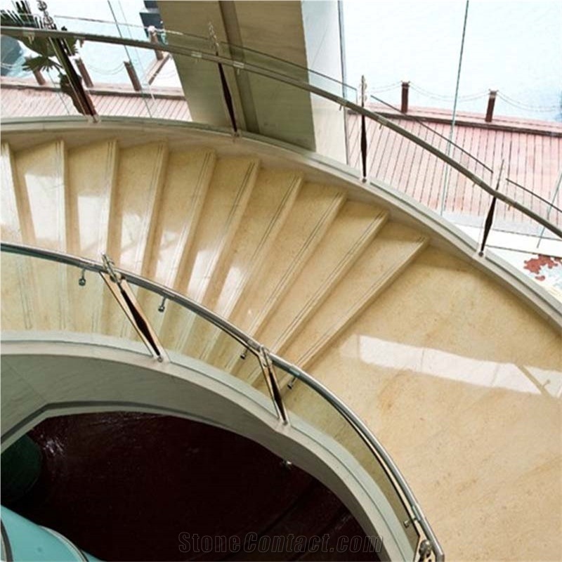 Crema Marfil Beige Marble Staircase Price For Design