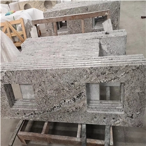 Alaska White Granite Bathroom Countertops Fabricated Pattern