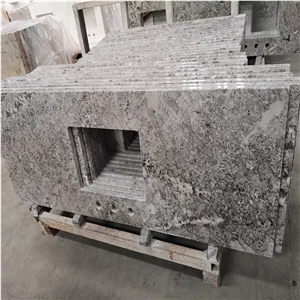 Alaska White Granite Bathroom Countertops Fabricated Pattern