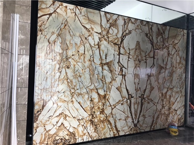 Brazil Roma Quarzite Wall Decor Slabs Gold Tiles