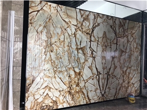 Brazil Roma Quarzite Wall Decor Slabs Gold Tiles