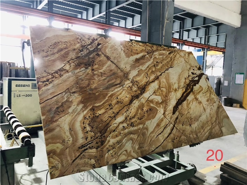 Brazil Roma Quarzite Wall Decor Slabs Gold Tiles