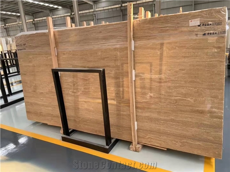 Iran Brown Travertine Slabs And Coffee Flooring Tiles