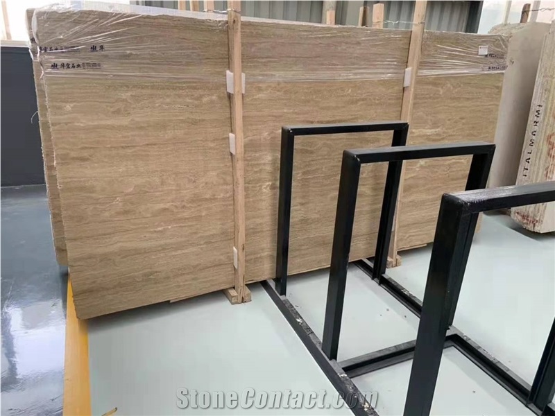 Iran Brown Travertine Slabs And Coffee Flooring Tiles