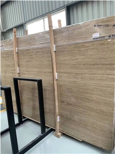 Iran Brown Travertine Slabs And Coffee Flooring Tiles