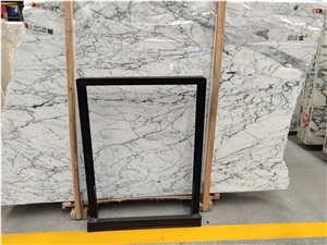 Italy Fine Snowflake White Marble Slab in China Italy Fine Snowflake White Marble Slab in China