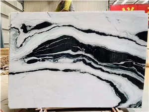 China Panda White Marble Polished Slabs With Black Vein
