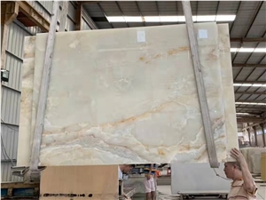 Turkey White Onyx Stone Big Slabs For Flooring Residential
