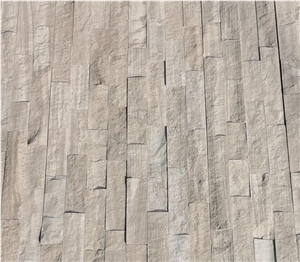 Wooden Grain White Marble Split Face Culture Stone