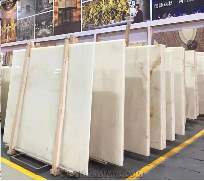 A Big Slab Price White Onyx for Cut-To-Size Tiles