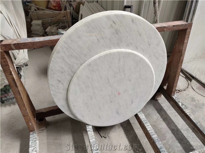 Natural Polished Ariston White Marble Table Tops