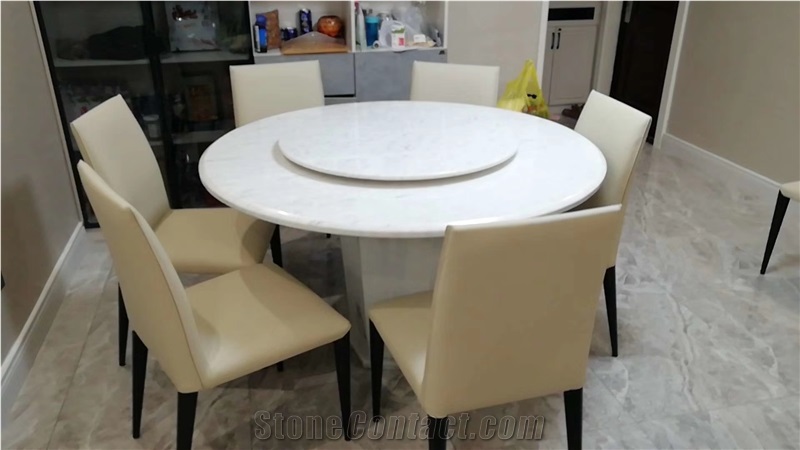 Natural Polished Ariston White Marble Table Tops