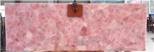 Pink Flower Semiprecious Stone Walling Slabs Tiles