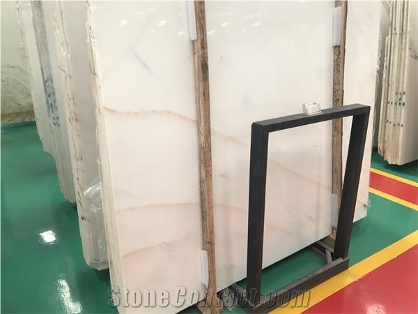 Polished Golden Vein White Onyx Translusen Slabs