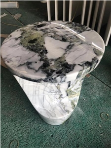 White Beauty Ice Connect Green Marble Tabletops