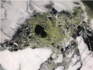 White Beauty Ice Connect Green Marble Tabletops