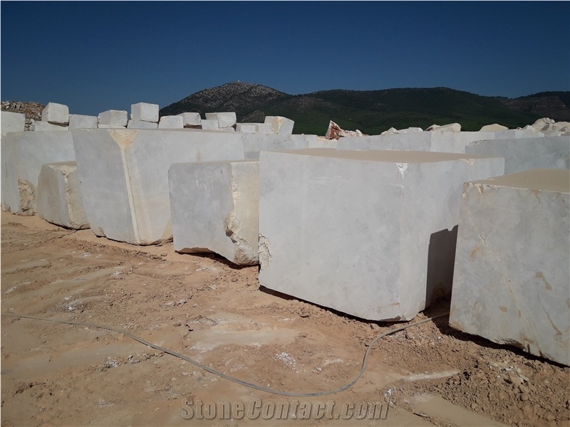 Nimbus Dolomite White Marble Block, Turkey White Marble
