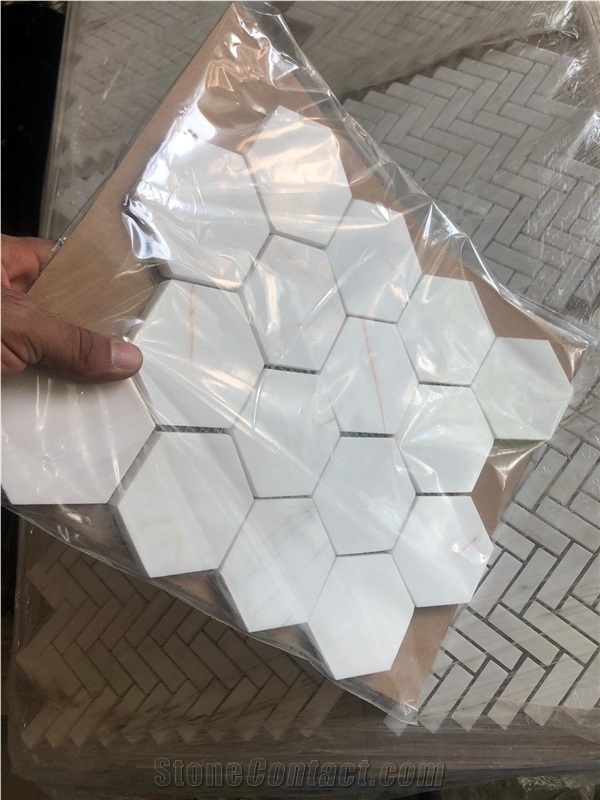 Palissandro Marble Framework Brick Mosaic Tiles