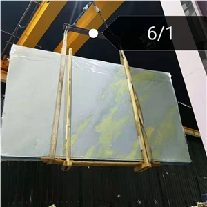 Arctic Blue Sky Marble Gold Lines Stone Slab Arctic Blue Sky Marble Gold Lines Stone Slab