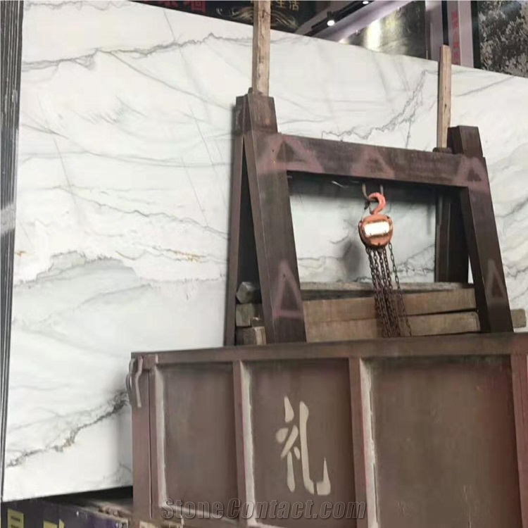 Brazil White Quartzite Black Lines Stone Slabs