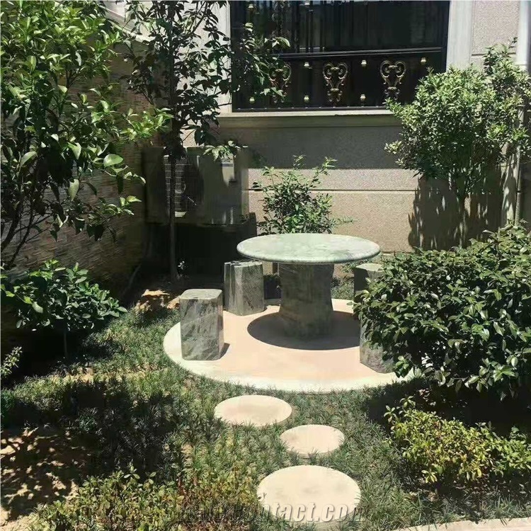 Outdoor Marble Garden Stone Bench Set for Sale